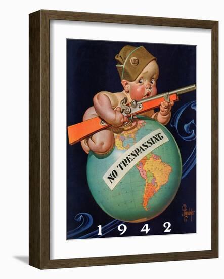 "No Trespassing," January 3, 1942-Joseph Christian Leyendecker-Framed Giclee Print