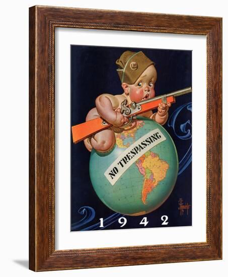 "No Trespassing," January 3, 1942-Joseph Christian Leyendecker-Framed Giclee Print