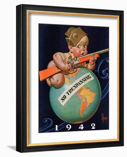 "No Trespassing," January 3, 1942-Joseph Christian Leyendecker-Framed Giclee Print