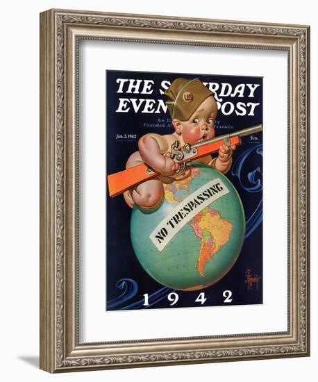 "No Trespassing," Saturday Evening Post Cover, January 3, 1942-Joseph Christian Leyendecker-Framed Giclee Print