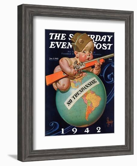 "No Trespassing," Saturday Evening Post Cover, January 3, 1942-Joseph Christian Leyendecker-Framed Giclee Print