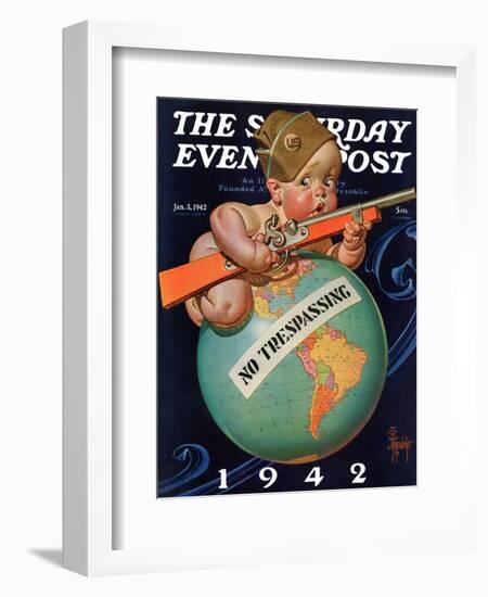 "No Trespassing," Saturday Evening Post Cover, January 3, 1942-Joseph Christian Leyendecker-Framed Giclee Print