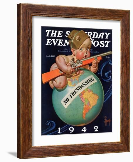 "No Trespassing," Saturday Evening Post Cover, January 3, 1942-Joseph Christian Leyendecker-Framed Giclee Print