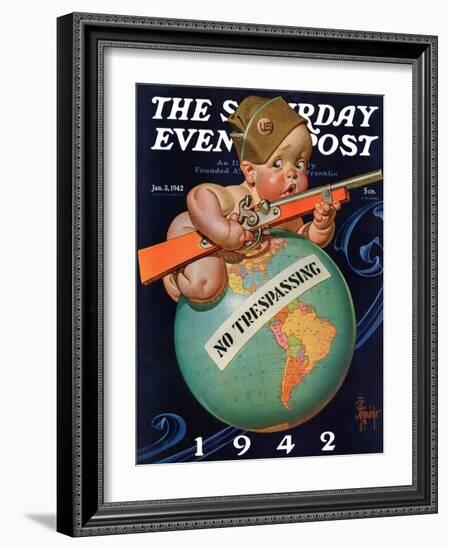 "No Trespassing," Saturday Evening Post Cover, January 3, 1942-Joseph Christian Leyendecker-Framed Giclee Print