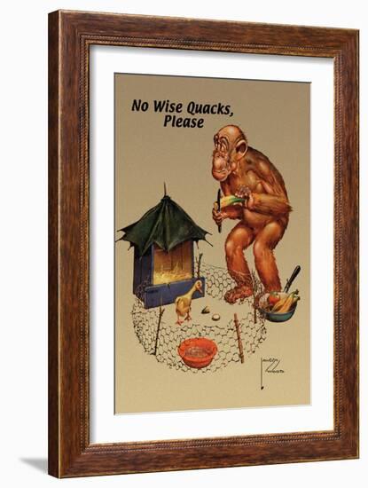 No Wise Quacks Please-Lawson Wood-Framed Art Print