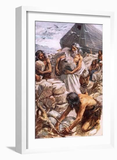 Noah Building His Altar-Harold Copping-Framed Giclee Print