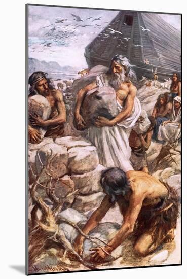 Noah Building His Altar-Harold Copping-Mounted Giclee Print