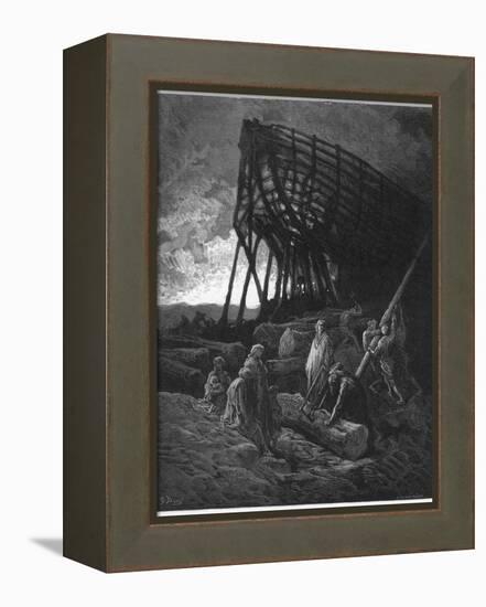 Noah Builds His Ark-Gustave Dor?-Framed Premier Image Canvas