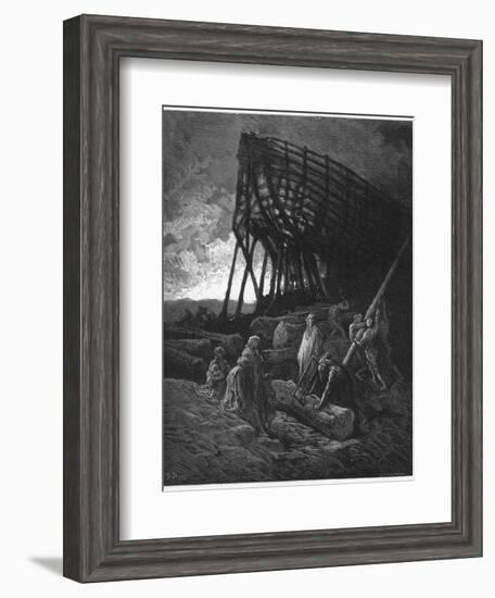 Noah Builds His Ark-Gustave Dor?-Framed Photographic Print