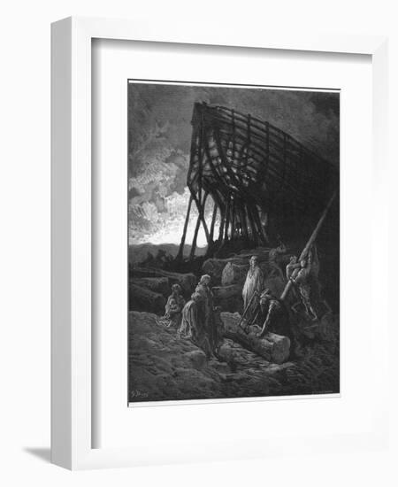 Noah Builds His Ark-Gustave Dor?-Framed Photographic Print