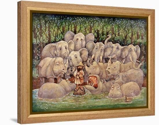 Noah - Elephants-Rhinos-Hippos-Bill Bell-Framed Premier Image Canvas