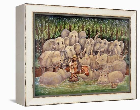 Noah - Elephants-Rhinos-Hippos-Bill Bell-Framed Premier Image Canvas