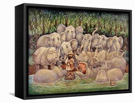 Noah - Elephants-Rhinos-Hippos-Bill Bell-Framed Premier Image Canvas