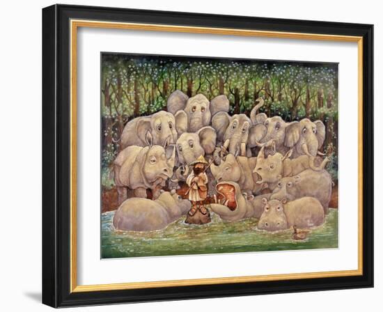 Noah - Elephants-Rhinos-Hippos-Bill Bell-Framed Giclee Print