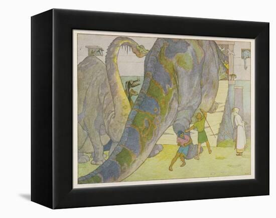 Noah Finds That the Dinosaurs are Too Large to be Saved in His Ark-E. Boyd Smith-Framed Stretched Canvas