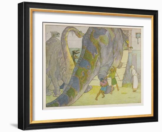 Noah Finds That the Dinosaurs are Too Large to be Saved in His Ark-E. Boyd Smith-Framed Art Print