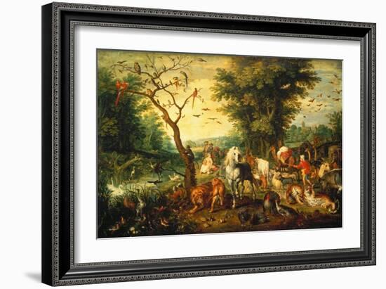 Noah Guiding the Animals onto the Ark-Jan Brueghel the Elder-Framed Giclee Print