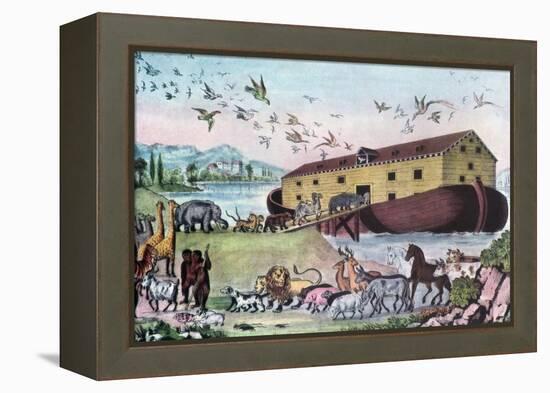 Noah's Ark, 19th Century-Nathaniel Currier-Framed Premier Image Canvas