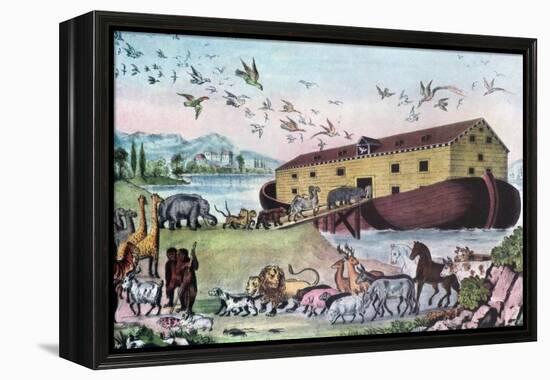 Noah's Ark, 19th Century-Nathaniel Currier-Framed Premier Image Canvas