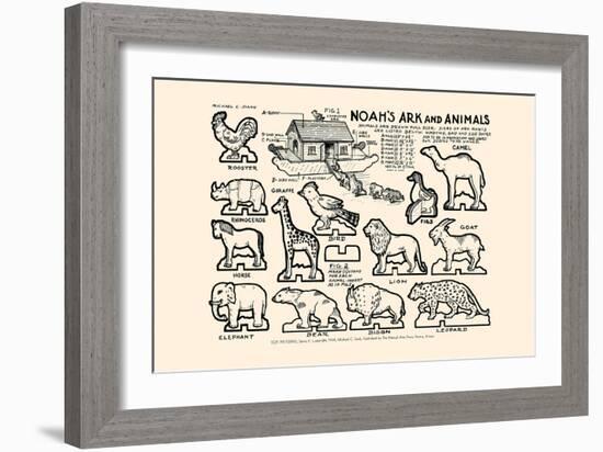 Noah's Ark And Animals-Michael C. Dank-Framed Art Print