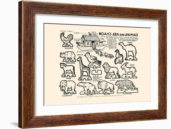 Noah's Ark And Animals-Michael C. Dank-Framed Art Print