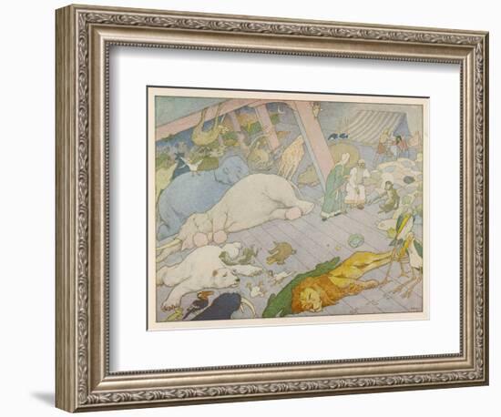 Noah's Ark, Some of the Animals Suffer from Sea-Sickness-E. Boyd Smith-Framed Art Print