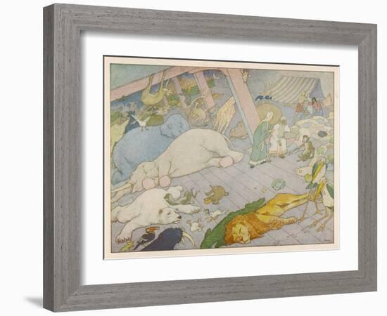 Noah's Ark, Some of the Animals Suffer from Sea-Sickness-E. Boyd Smith-Framed Art Print