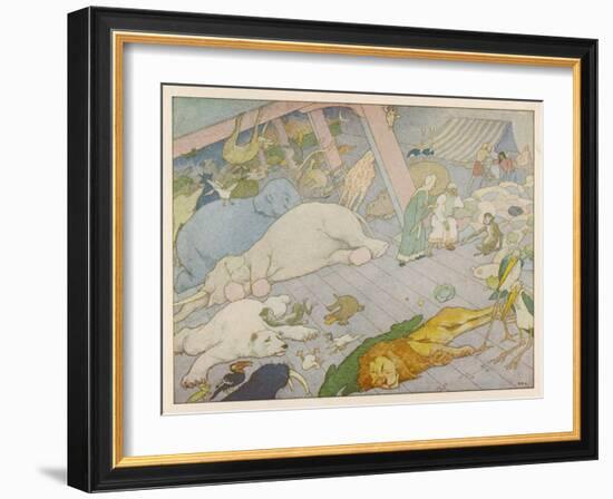 Noah's Ark, Some of the Animals Suffer from Sea-Sickness-E. Boyd Smith-Framed Art Print