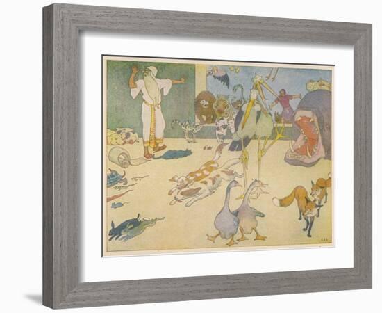 Noah's Ark, Uneasy Fellow-Passengers-E. Boyd Smith-Framed Art Print