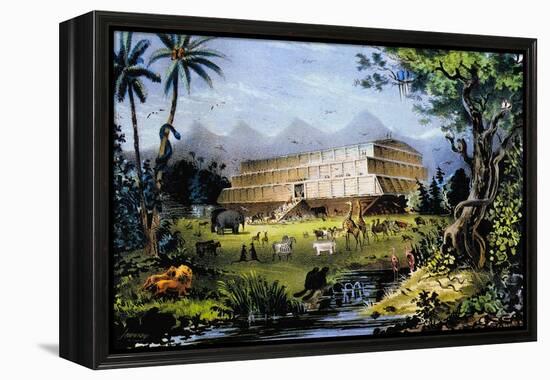 Noah's Ark-Currier & Ives-Framed Premier Image Canvas