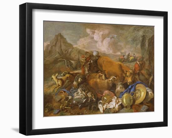 Noah's Sacrifice on Leaving the Ark (Oil on Canvas)-Italian School-Framed Giclee Print