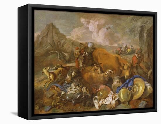 Noah's Sacrifice on Leaving the Ark (Oil on Canvas)-Italian School-Framed Premier Image Canvas