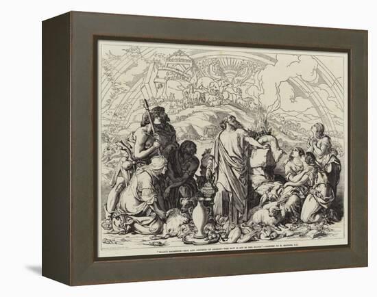 Noah's Sacrifice, the Ark Resteth on Ararat, the Bow Is Set in the Cloud-Daniel Maclise-Framed Premier Image Canvas
