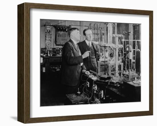 Nobel Prize Winners Irving Langmuir (Left) with Guglielmo Marconi, Ca. 1920-null-Framed Photo