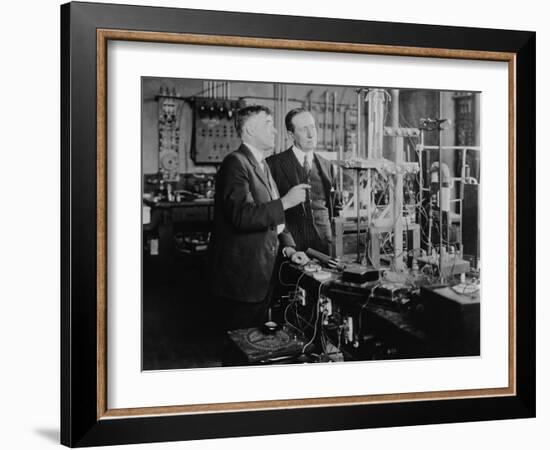 Nobel Prize Winners Irving Langmuir (Left) with Guglielmo Marconi, Ca. 1920-null-Framed Photo