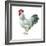 Noble Rooster IV on White-Danhui Nai-Framed Art Print