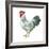 Noble Rooster IV on White-Danhui Nai-Framed Art Print