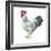 Noble Rooster IV on White-Danhui Nai-Framed Art Print