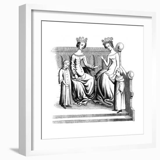 Noble Women and Children, 14th Century-null-Framed Giclee Print