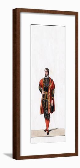 Nobleman, Costume Design for Shakespeare's Play, Henry VIII, 19th Century-null-Framed Giclee Print
