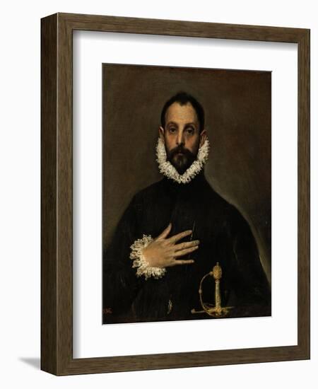 Nobleman with His Hand on His Chest, C. 1580-El Greco-Framed Giclee Print