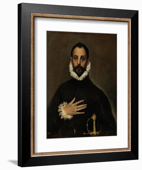 Nobleman with His Hand on His Chest, C. 1580-El Greco-Framed Giclee Print