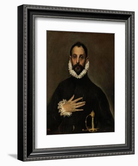 Nobleman with His Hand on His Chest, C. 1580-El Greco-Framed Giclee Print