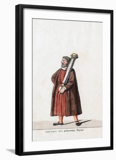 Nobleman with Silver Column, Costume Design for Shakespeare's Play, Henry VIII, 19th Century-null-Framed Giclee Print