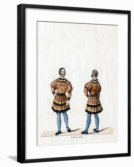 Noblemen, Costume Design for Shakespeare's Play, Henry VIII, 19th Century-null-Framed Giclee Print