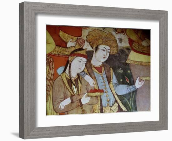 Nobles at the Court of Shah Abbas I (1588-1629)-null-Framed Giclee Print