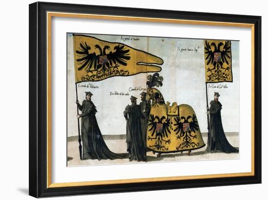 Nobles Carry the Grand Imperial Standard and the Grand Imperial Banner-Albrecht Altdorfer-Framed Giclee Print