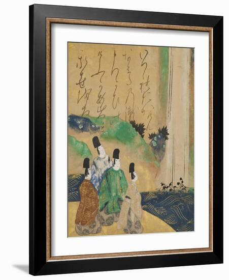 Nobles Viewing the Nunobiki Waterfall, C.1643-Tawaraya Sotatsu-Framed Giclee Print