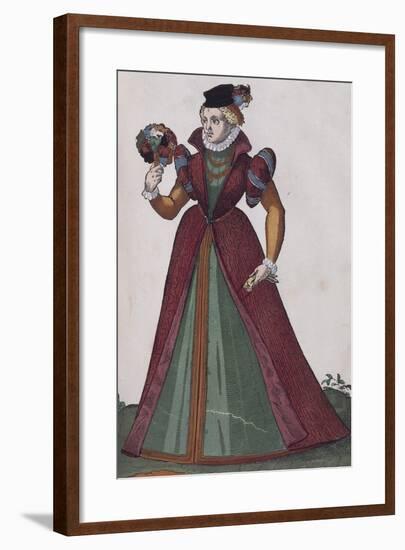 Noblewoman from Ferrara, from Habitus Praecipuorum Popularum, 1577, by Jost Amman (1539 - 1591)-null-Framed Giclee Print