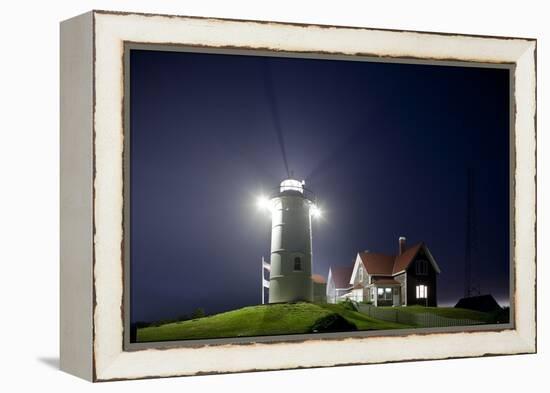 Nobska Light in Fog at Night-Paul Souders-Framed Premier Image Canvas